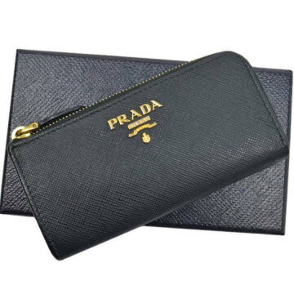 Prada Case Black Leather Key Ring - image 1